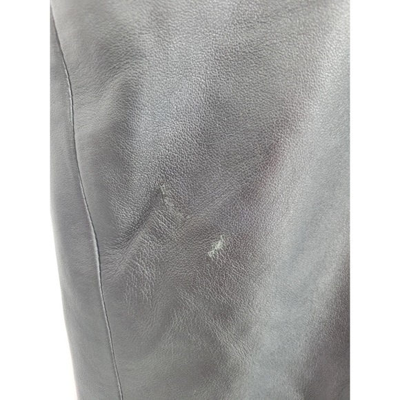 Hudson 12 Lamb Leather Pink Stitching Straight Leg Pants Baggy High Rise - Picture 10 of 16